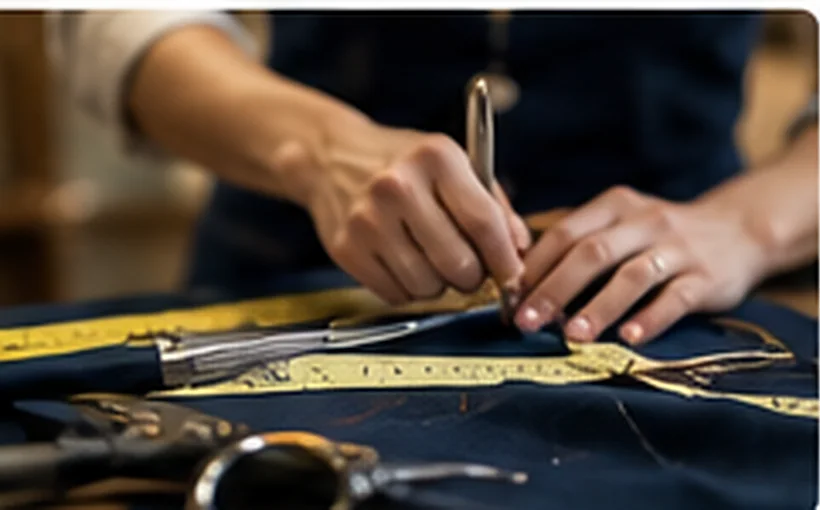 Illustrative hands making precise adjustments to fabric